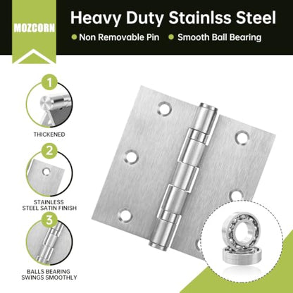 Square Stainless Steel Ball Bearing Door Hinges with Screws