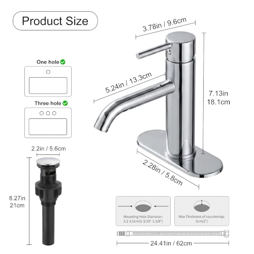 Bathroom Faucet (Polished Chrome)