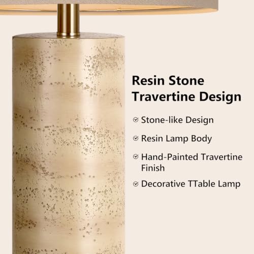 26'' Resin Table Lamps with Stone Look
