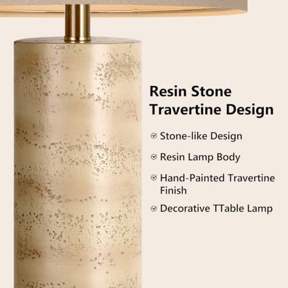 26'' Resin Table Lamps with Stone Look