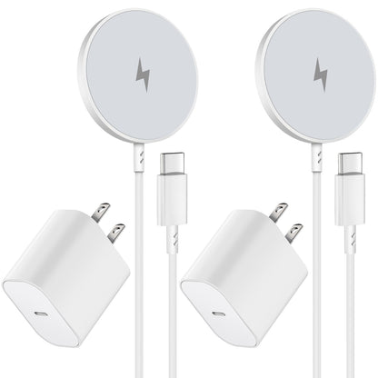 Magnetic Wireless Charger for iPhone 16 15 Wireless Charging (White-2Pack)
