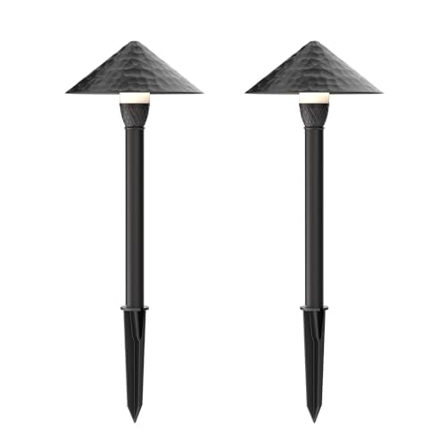 Pathway Lights Low Voltage Outdoor Landscape Lighting 1W 60 Lumen 3100K 12V AC Path Lights Warm White Light with Connector Spike Stake for Garden Yard Driveway Lawn