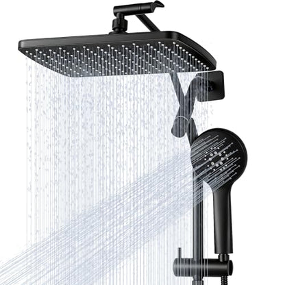 Shower Head with Handheld (C-Matte Black / Rectangular 12")