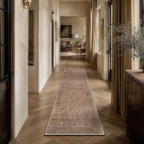 Classic Brown 2x8 Neutral Runner Rugs for Hallway (Classic Brown / 2' x 8' (Runner))