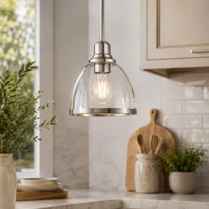 1 Pack Brushed Nickel Pendant Light for Kitchen Island (Brushed Nickel)