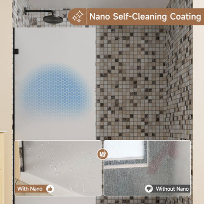 Glass Shower Door (Matte Black - Frosted / 30"W x 72"H - 10mm)