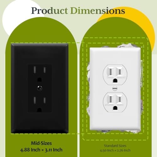 Mid Size Decorative Duplex Outlet Covers Wall Plate