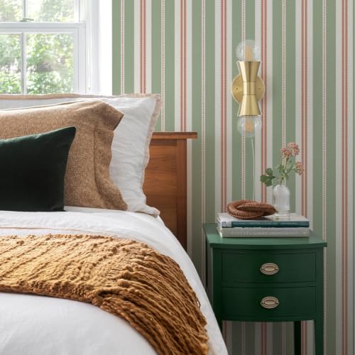Striped Wallpaper (Green / 17.3"x118")