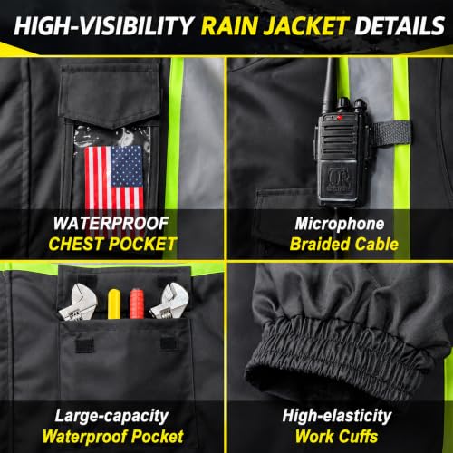 High Visibility Reflective Rain Jacket