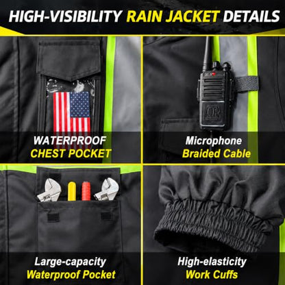 High Visibility Reflective Rain Jacket