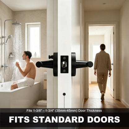 Privacy Door Handle with Lock (Matte Black)