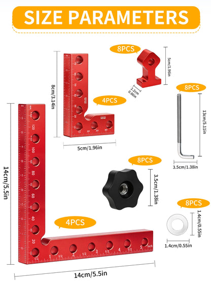 8PCS 4PCS 5.5" & 4PCS 3.14" Corner Clamps for Woodworking