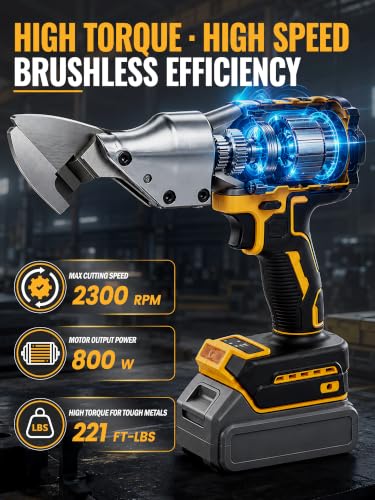 Cordless Metal Cutter Compatible with DEWALT 20V Max Battery (Yellow)