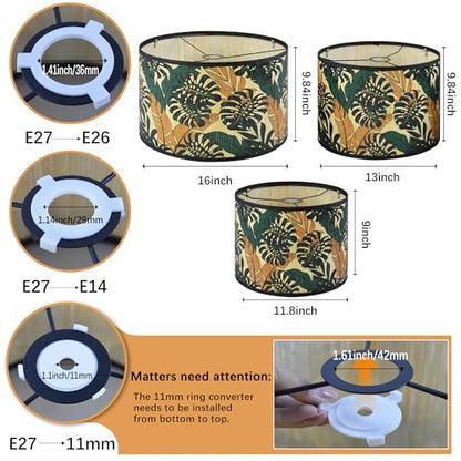 Bamboo Lamp Shade With Tropical Plants Chandelier Covers