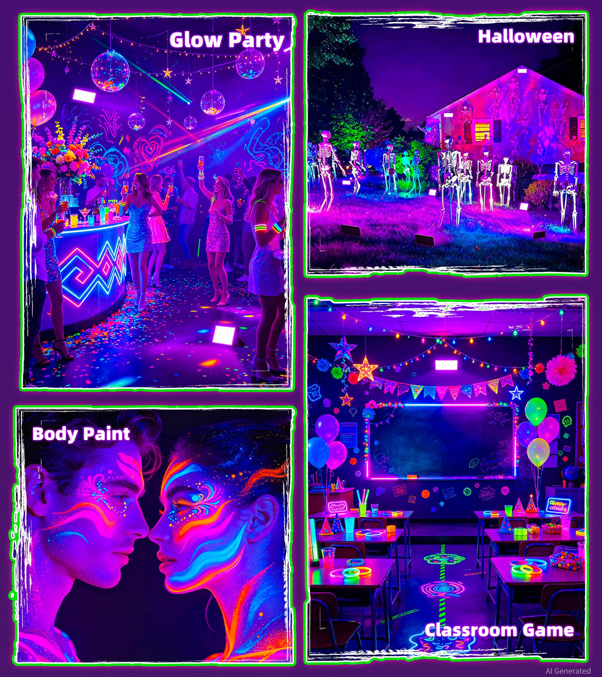 50W 8 Pack Black Light