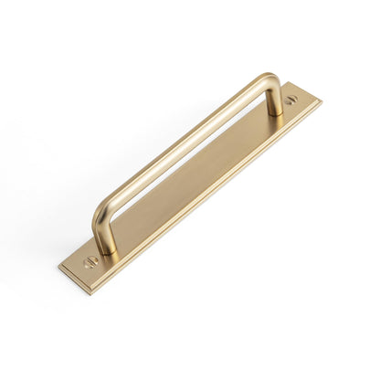 2 Pack Champagne Bronze 5" HoleCenter Cabinet Pull with Backplate (5 '' Hole Centers / Plaquette / Champagne Bronze)