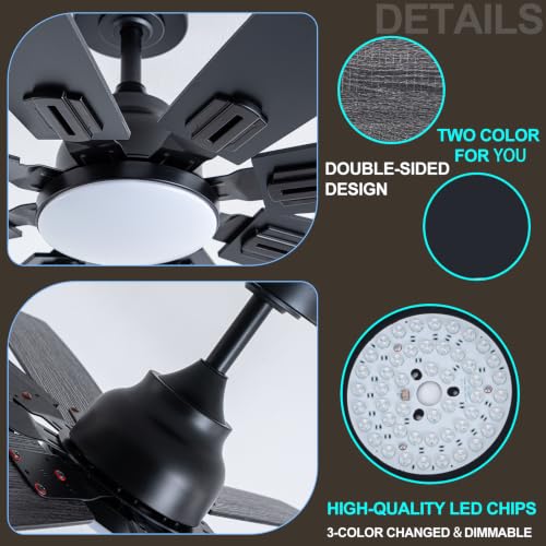 62in Large Black Ceiling Fan (Black SY88-62IN)