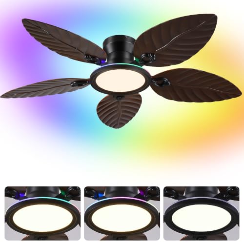 RGB Tropical Ceiling Fans with Lights