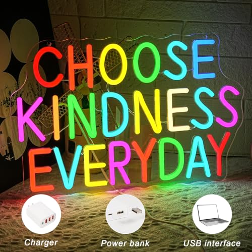 Choose Kindness Everyday Neon Sign for Wall Decor