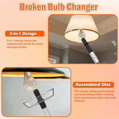 Light Bulb Changer for High Ceilings Reach