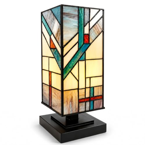Stained Glass Lamp Handmade Mission Style 5.9" Wx15 H ETL Listed