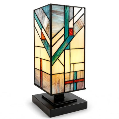 Stained Glass Lamp Handmade Mission Style 5.9" Wx15 H ETL Listed