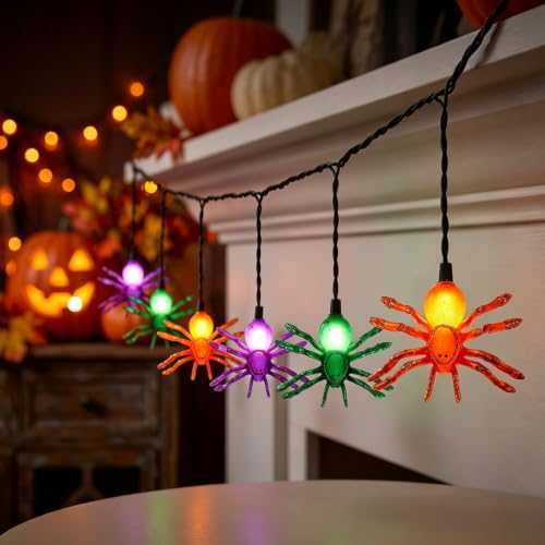 8.5Ft Halloween Outdoor Spider String Light (Spider)