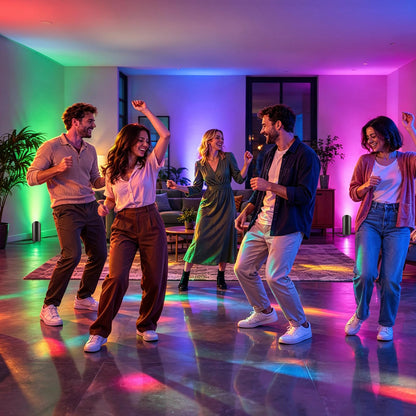 RGBW Uplights Indoor Floor Can Lights with Remote & Timer