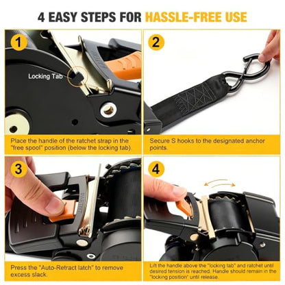 Retractable Ratchet Straps