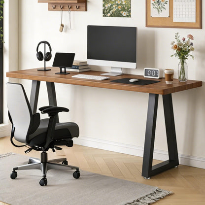 Metal Table Legs 28x17.7 Inch Trapezoid Desk Legs (H28" × W17.7" T)
