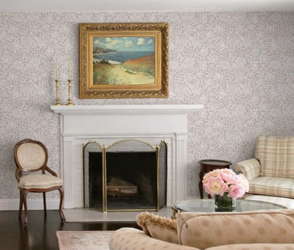 Floral Peel and Stick Wallpaper Beige William Morris Contact Paper (Beige / 17.3" x 196")