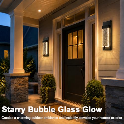 5CCT Modern Outdoor Wall Lights with Bubble Glass