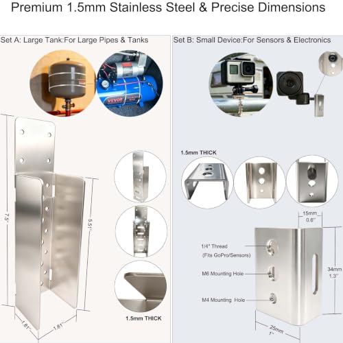 Heavy Duty 1.2mm Stainless Steel Expansion Tank Bracket & Camera Mount Kit