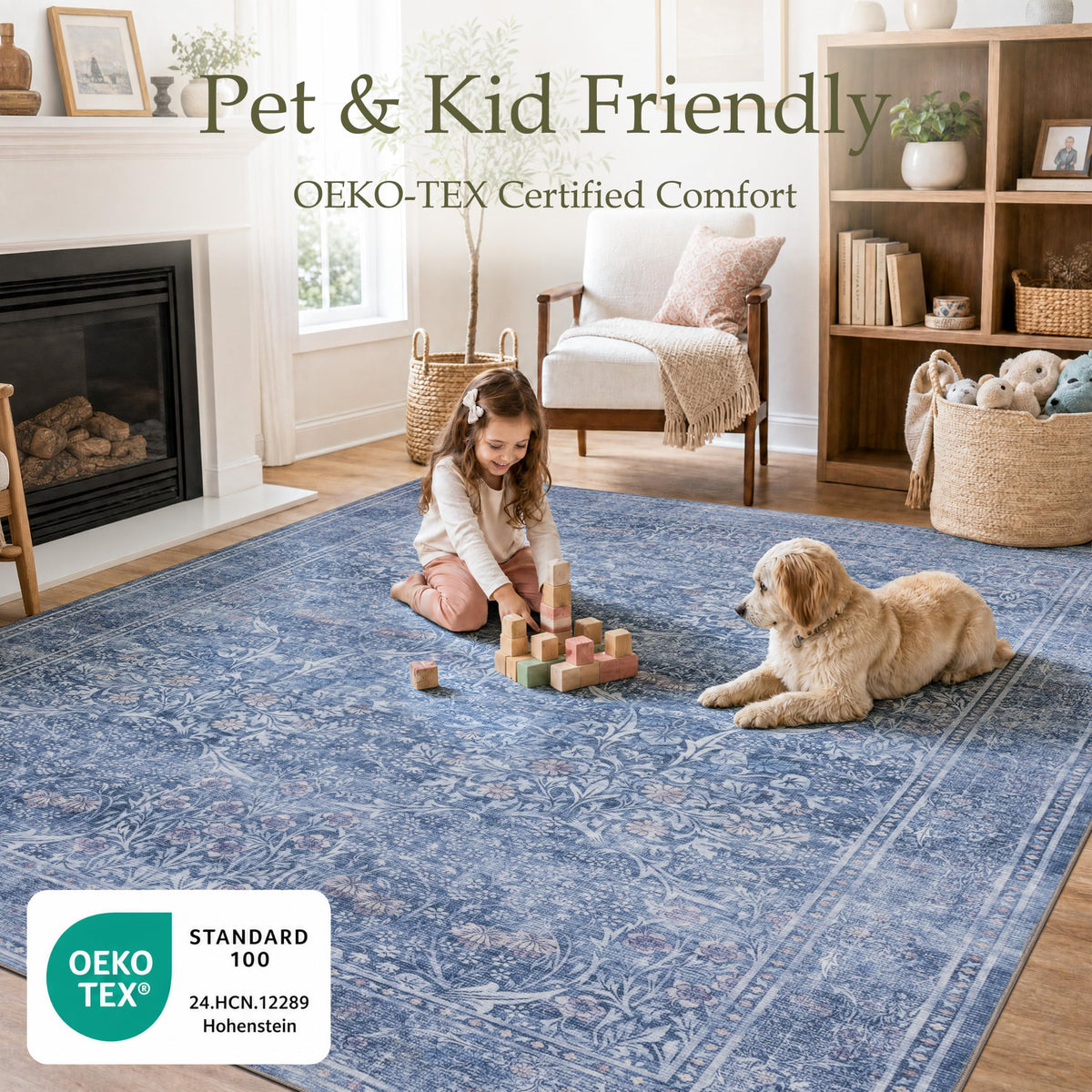 9x12 Area Rugs for Living Room (Dusk Blue / 9' x 12' (Rectangular))