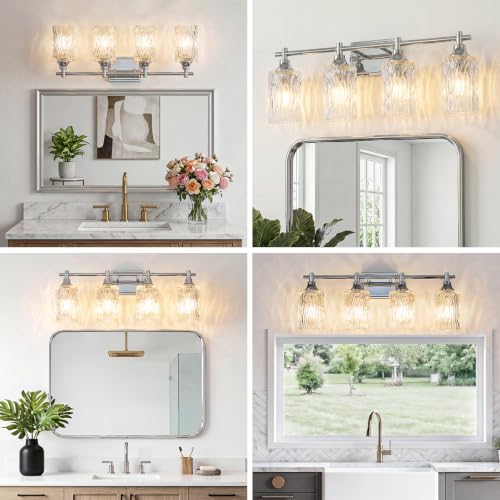 Modern 4 Light Bathroom Light Fixtures (Chrome / 4-light)