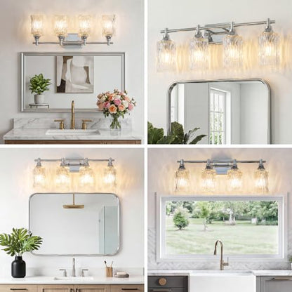 Modern 4 Light Bathroom Light Fixtures (Chrome / 4-light)