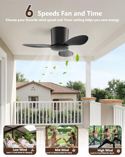 Ceiling Fan No Light 25In Flush Mount Ceiling Fans Without Lights 6