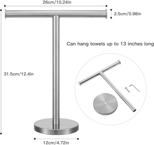 Hand Towel Holder Stand (X-silver-1 Pack)