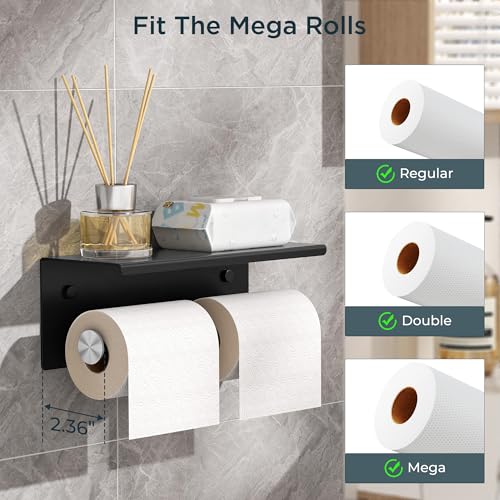 Toilet Paper Holder with Shelf