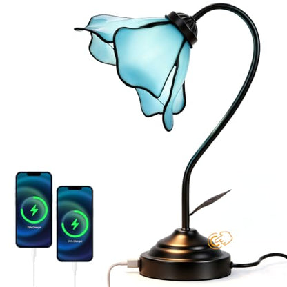 Stained Glass Table Lamp (Blue)