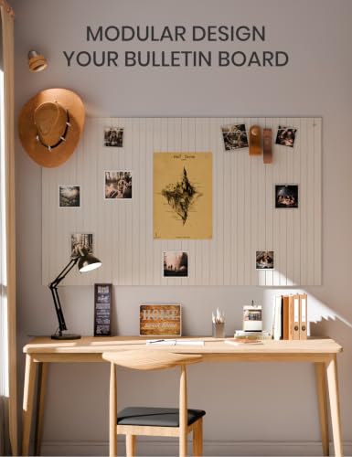 36" x 24" Large Felt Bulletin Board (Milky White / Fine-stripe 6-pack)