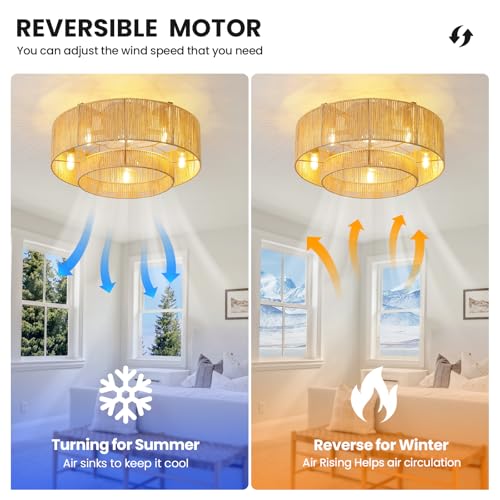 Boho Ceiling Fans with Lights