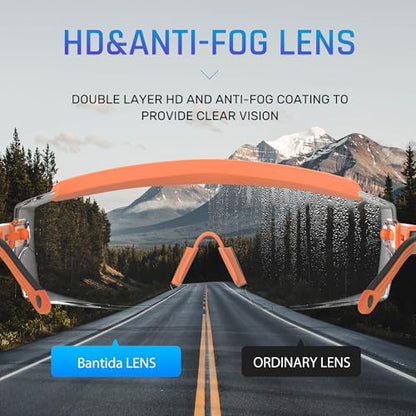 Anti fog Safety Glasses Over Glasses (Orange)
