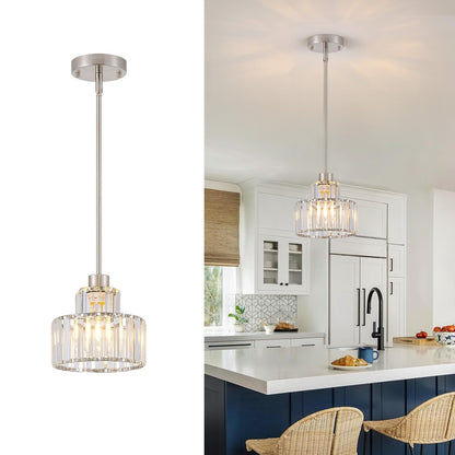 Brushed Nickel Pendant Lights Kitchen Island 1 Pack (Nickel&Clear / 1 pack)