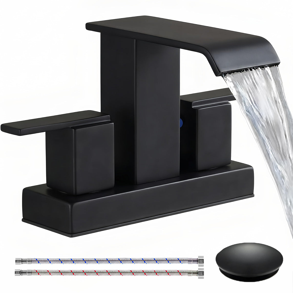 Matte Black Bathroom Faucets (Modern Centerset - 4" / Matte Black)
