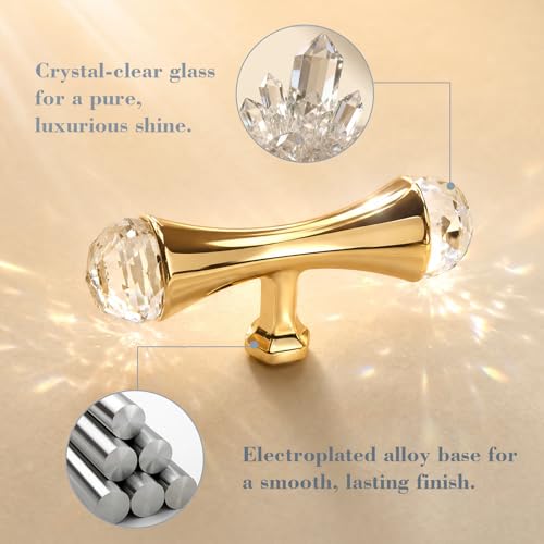 Gold Crystal Drawer Knobs