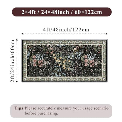 Washable Kitchen Runner Rug 2x4 (Black / 2x4)