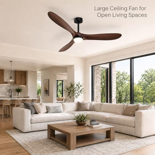 60" Ceiling Fan with Light (Walnut Finish / 60 Inches)