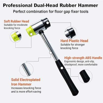 Floor Gap Fixer Tool Kit with Rubber Mallet for Laminate