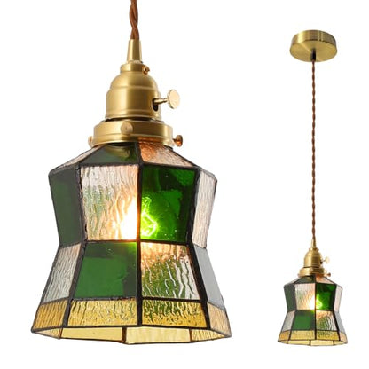 Pendant Light with Stained Glass Lmapshade